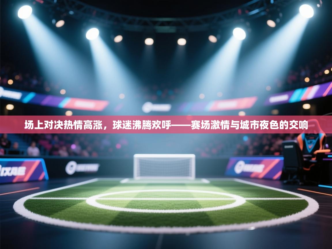 场上对决热情高涨，球迷沸腾欢呼——赛场激情与城市夜色的交响